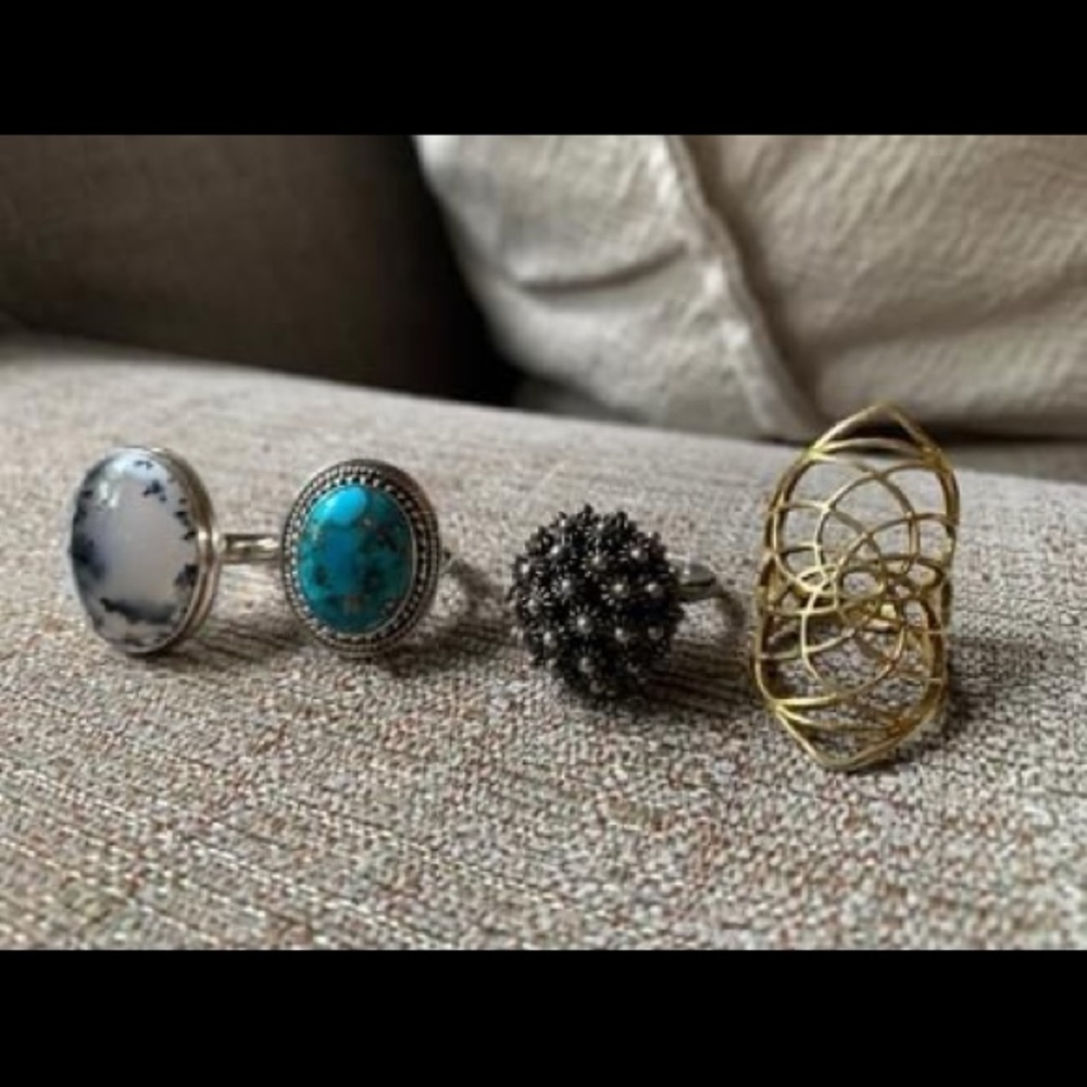 Boho Sterling Silver & Brass Rings